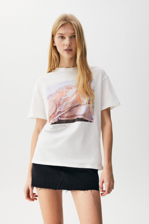 Short Sleeve T-Shirt With Landscape Graphic